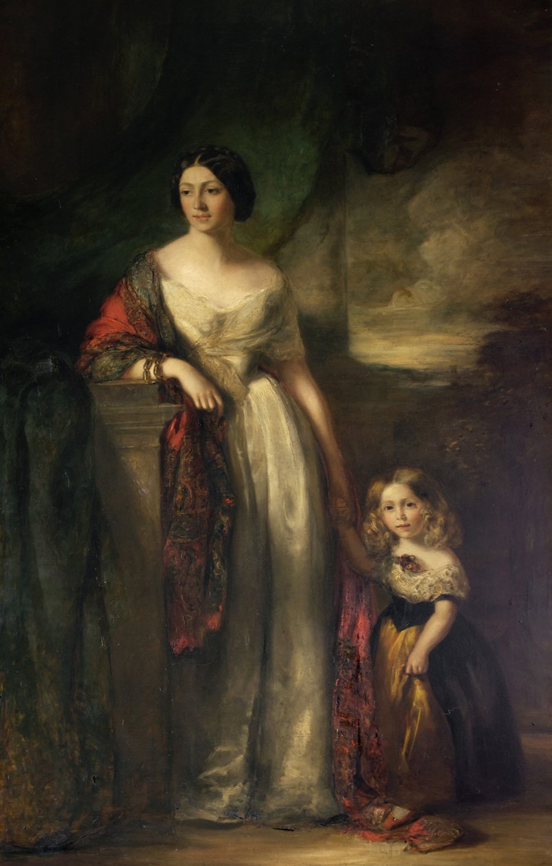 The 2nd Lady de Tabley, med sin lilla dotter av James Rannie Swinton