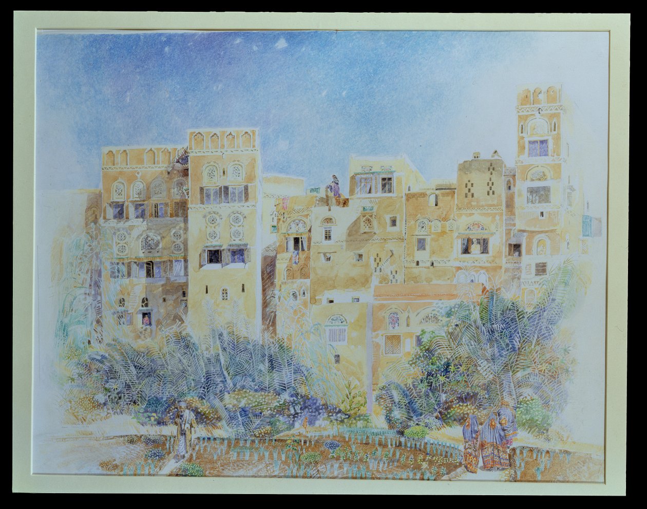 Kitchen Garden, Sanaa, North Yemen, 1975 (wc on paper) av James Reeve
