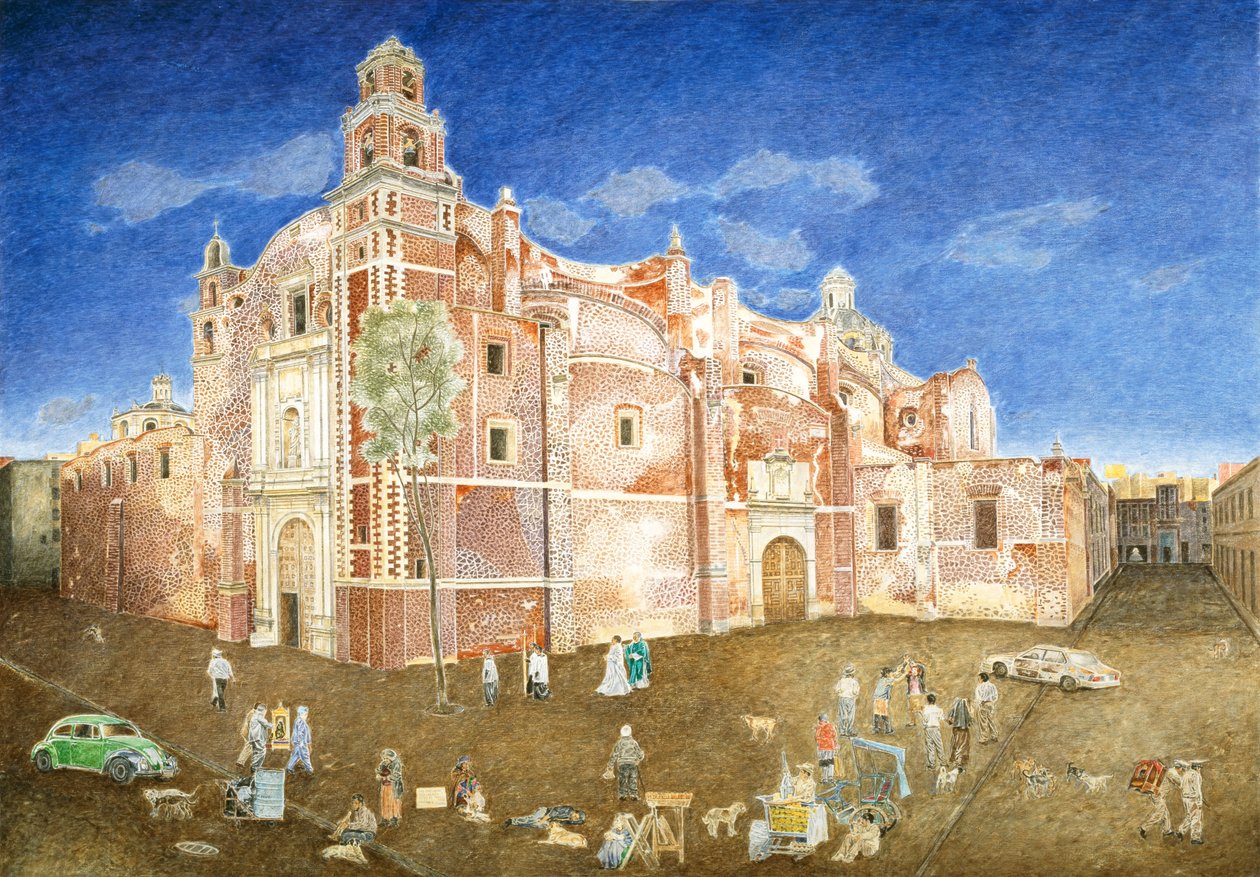 Women Fighting outside the Church of Santa Catarina, 2001  av James Reeve