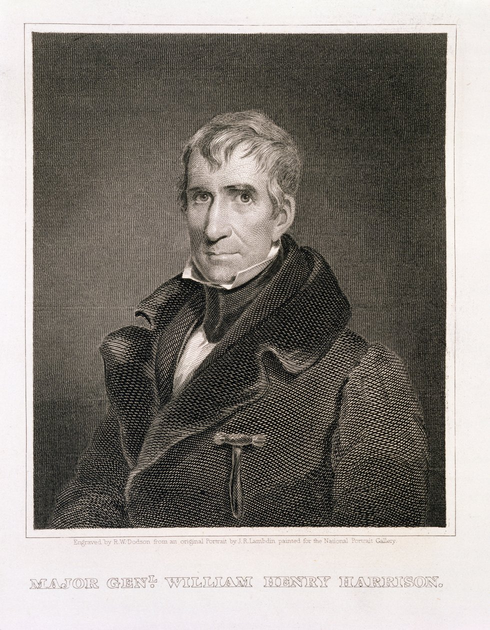Generalmajor William Henry Harrison, graverad av Richard W. Dodson (1812-67) av James Reid Lambdin
