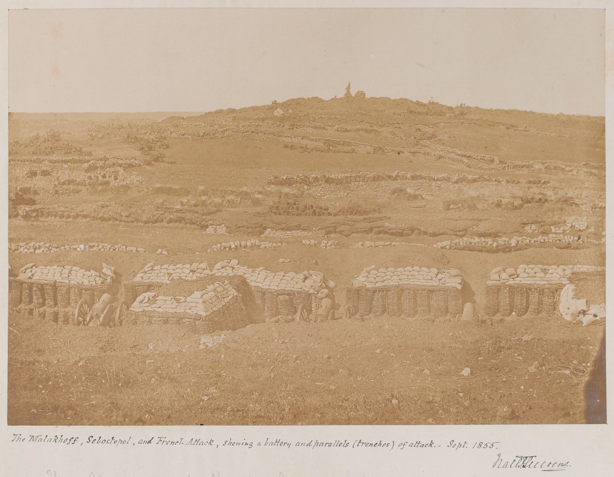 Utsikt från Mamelon mot Malakhov, 1855 av James Robertson