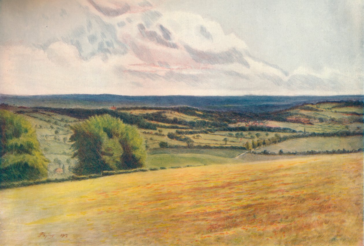 "Utsikt från kyrkogården, Tatsfield", 1912, 1914 av James S Ogilvy