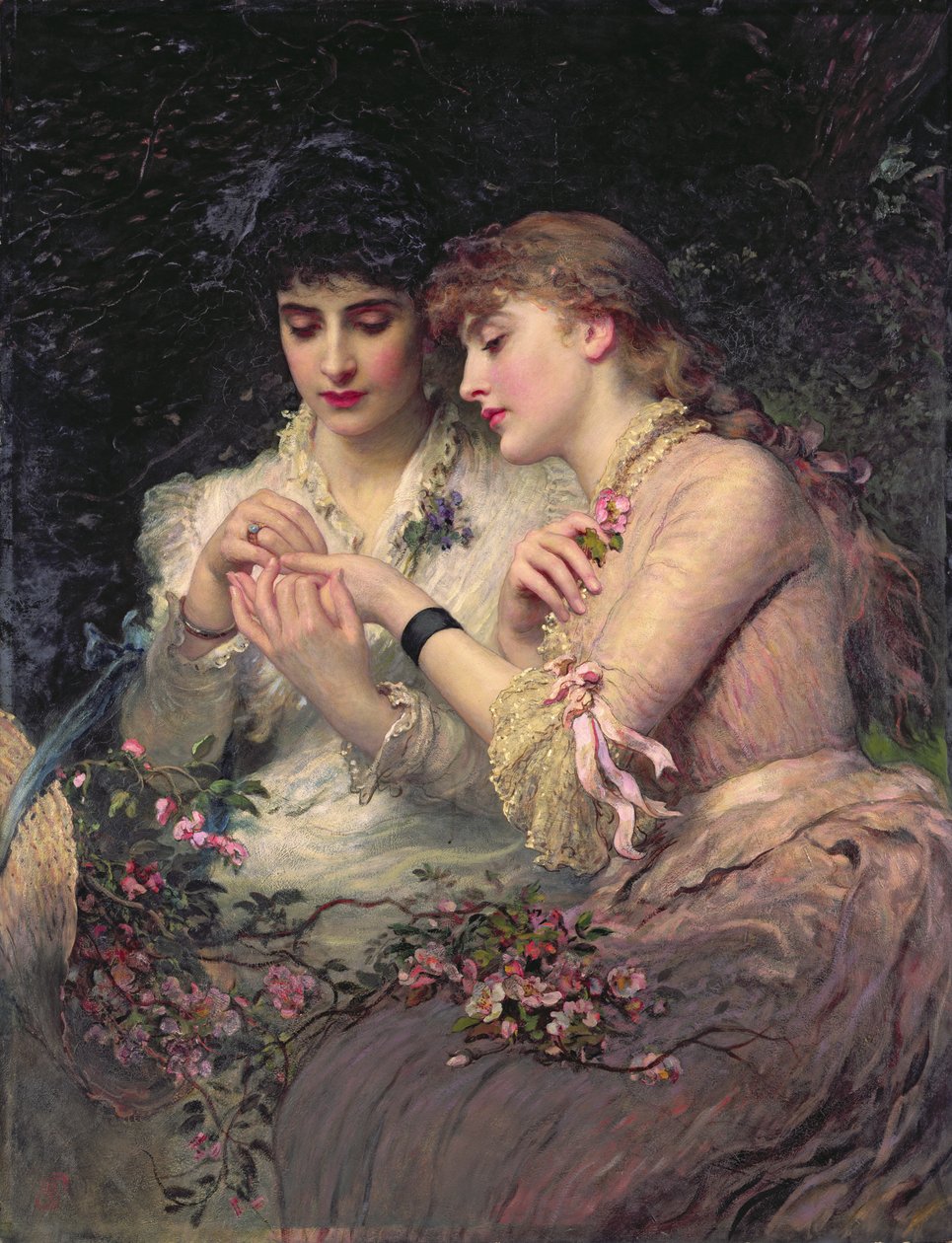 A Thorn Midt Roses, ca 1887 (olja på duk) av James Sant