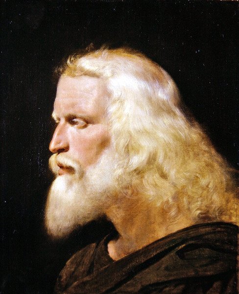 Klassiskt porträtt av en man (olja på duk) av James Sant