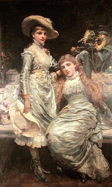 De två systrarna (olja på duk) av James Sant