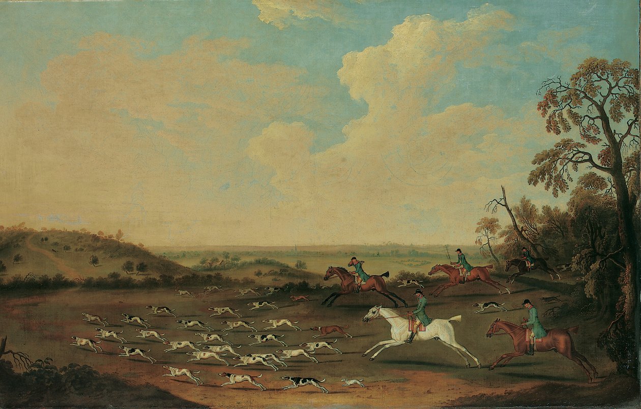 A Hunt in Full Cry i Quorley, Hampshire, ca 1770 av James Seymour
