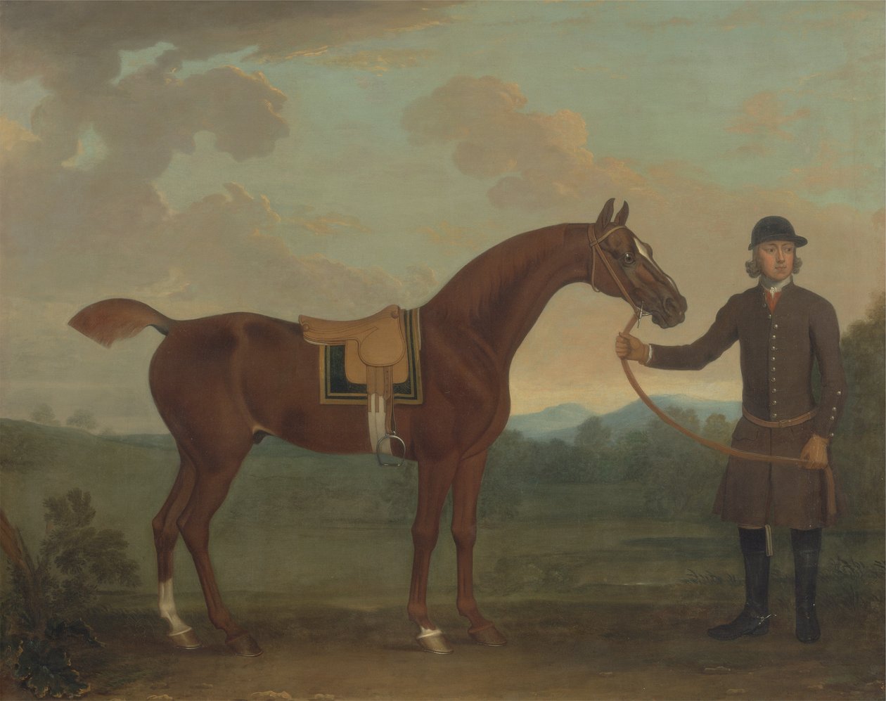Gammal räv som hålls av en brudgum (olja på duk) av James Seymour