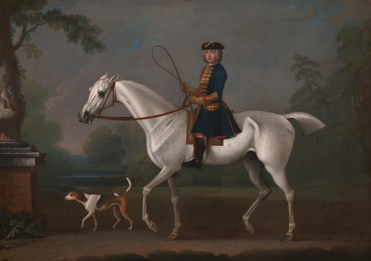 Sir Roger Burgoyne rider "Badger" av James Seymour