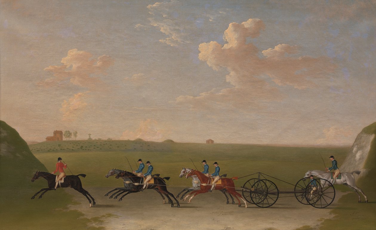Chaise Match Run på Newmarket Heath onsdagen den 29 augusti 1750 av James Seymour