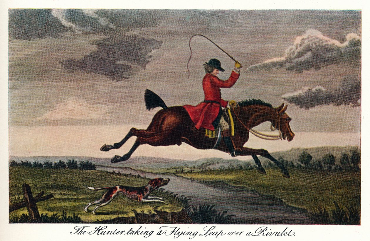 Jägaren tar ett flygande språng över en bäcke, c1740, 1922 av James Seymour