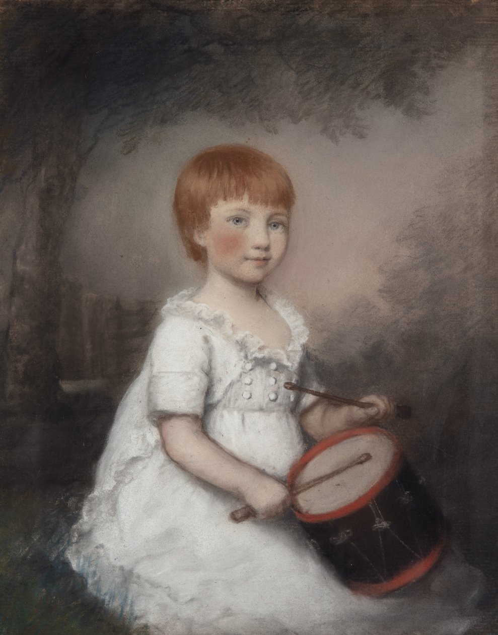 Miss Collard as a Child (pastell på grått papper) av James Sharples