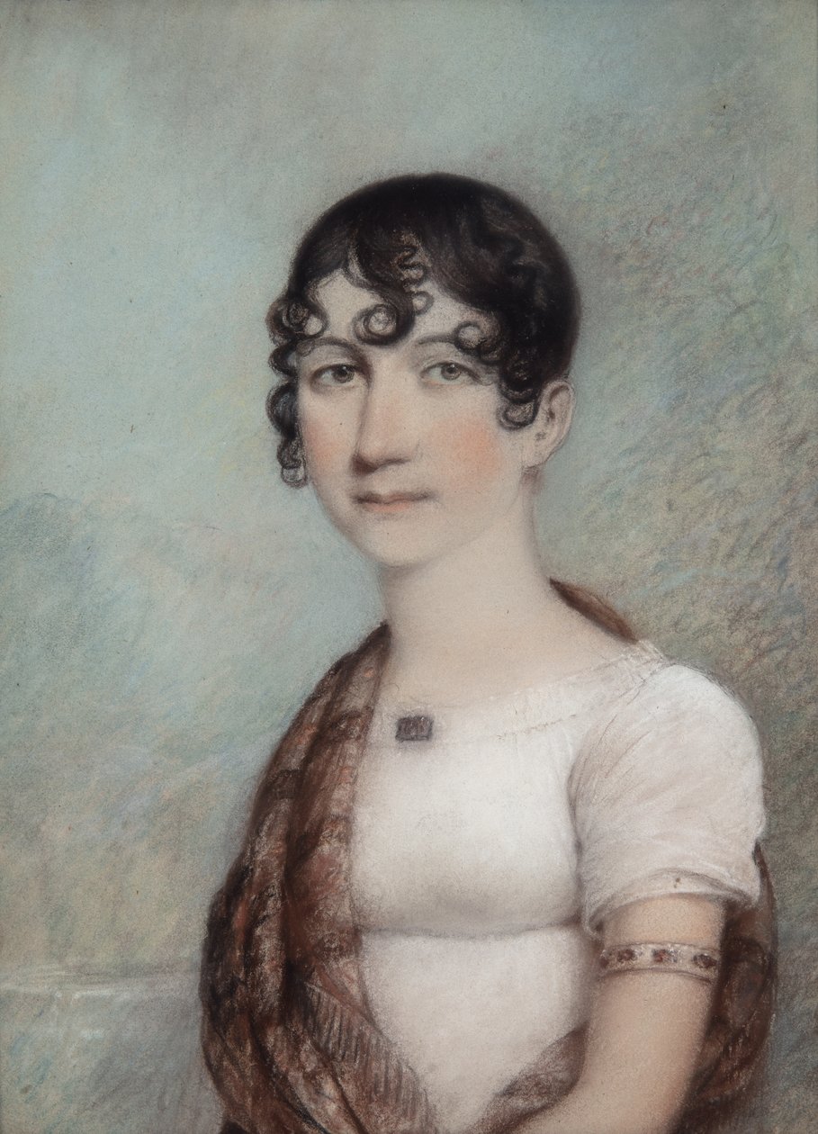Mrs Jackson, 3/1810 (pastell på grått papper) av James Sharples