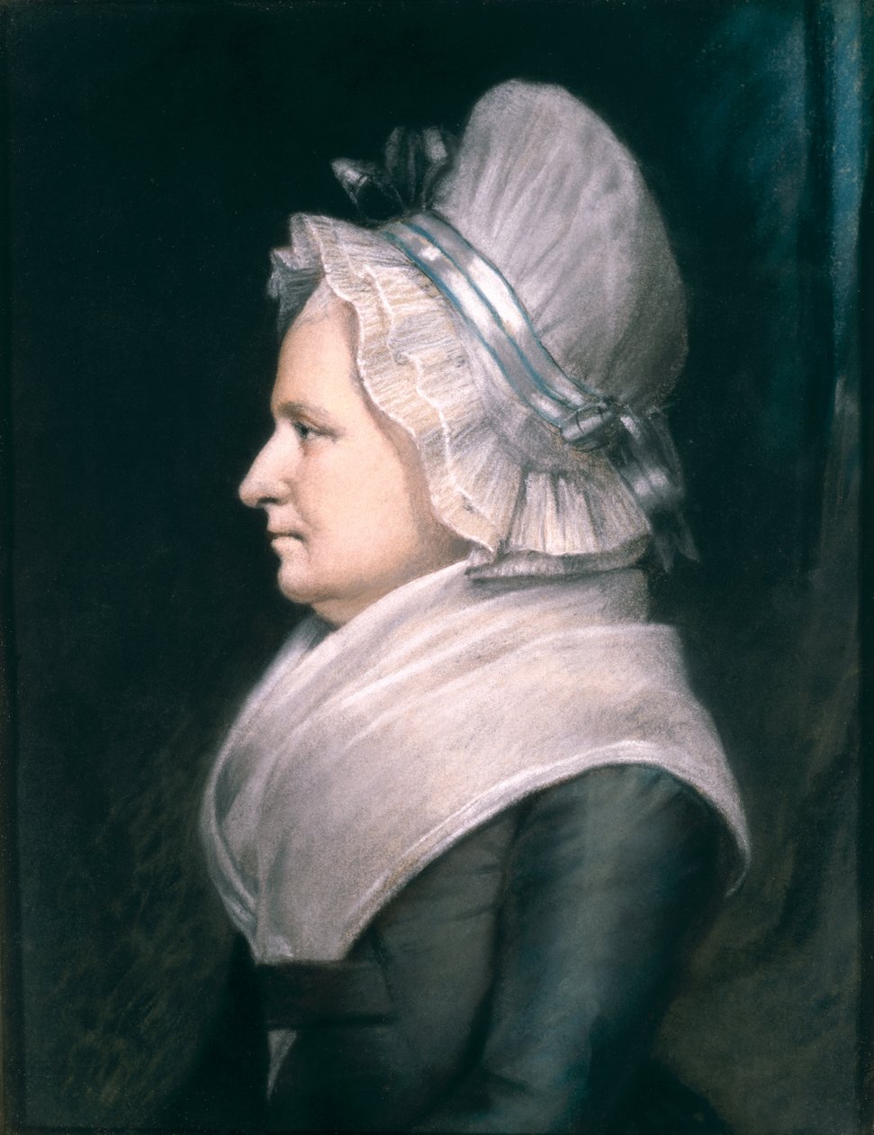 Mrs Martha Washington (1731-1802) 1796 (pastell på papper) av James Sharples