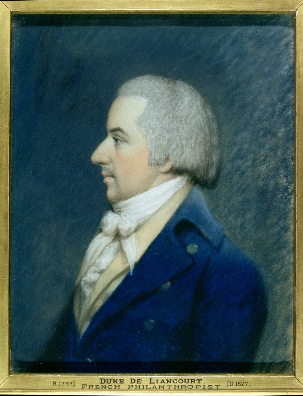Porträtt av Duc de Liancourt (1747-1827) (pastell på papper) av James Sharples