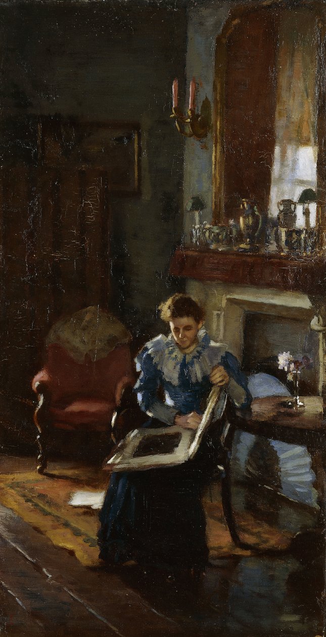 A Dublin Interior, ca 1915-20 (olja på duk) av James Sinton Sleator