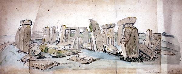 Stonehenge (akvarell på papper) av James Sowerby