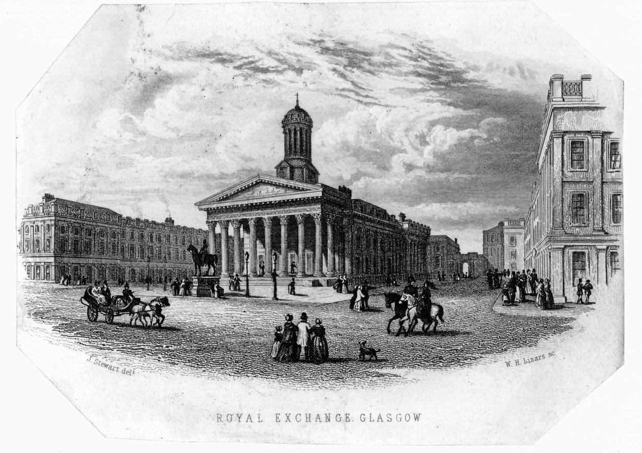 The Royal Exchange, Glasgow, graverad av William Home Lizars. av James Stewart