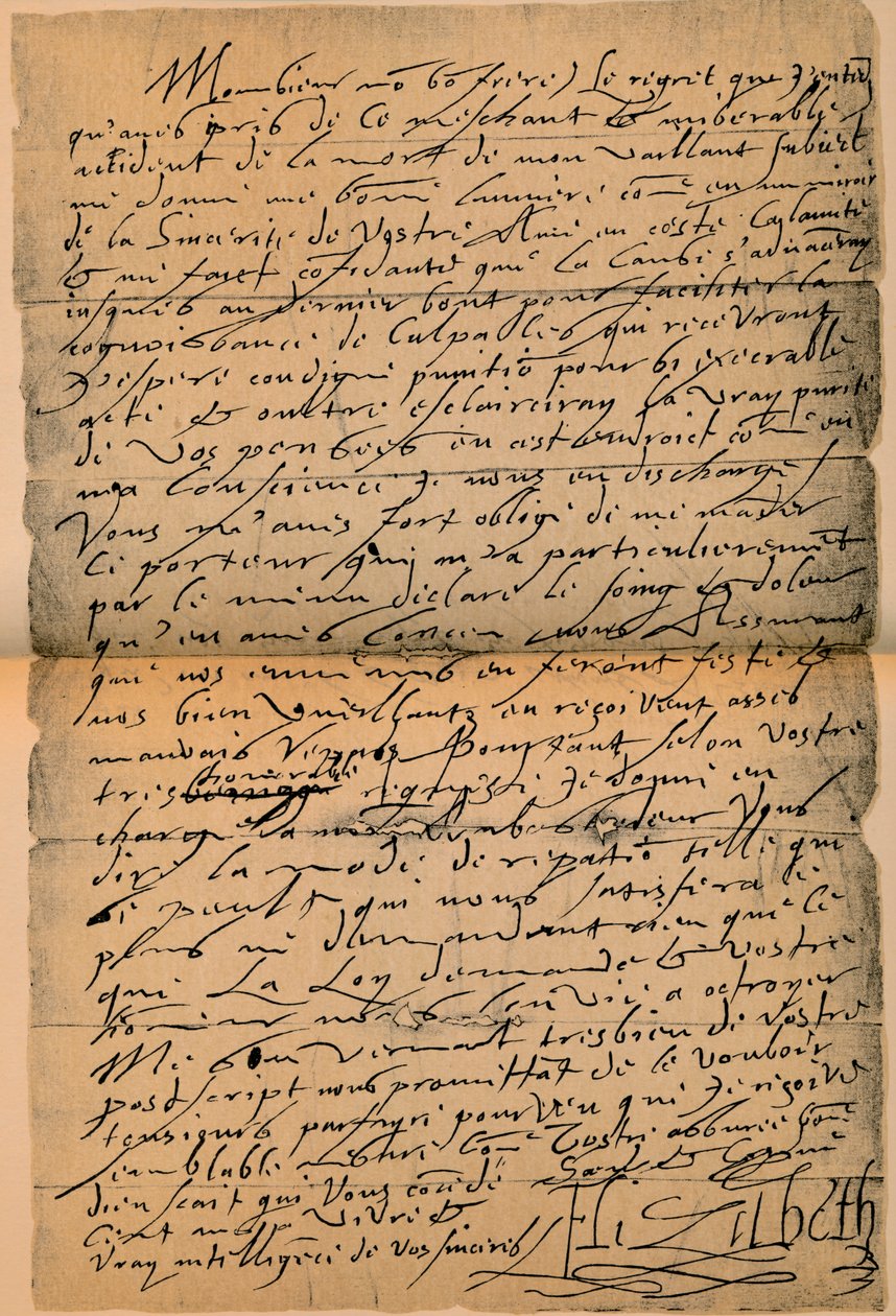 Ett brev från drottning Elizabeth I 1533-1603 till kung James VI 1566-1625, 1898 av James Stillie