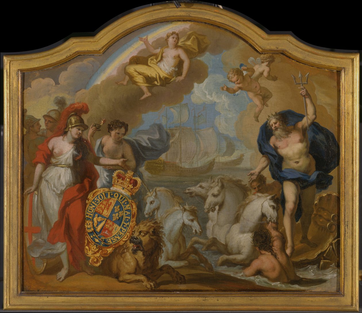 Allegory of the Power of Great Britain by Sea, utkast till en dekorativ panel för George I:s ceremoniella vagn av James Thornhill