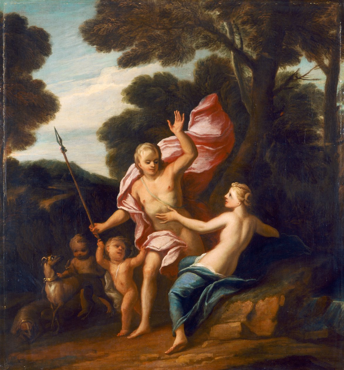 Venus och Adonis ca 1705 (olja på duk) av James Thornhill