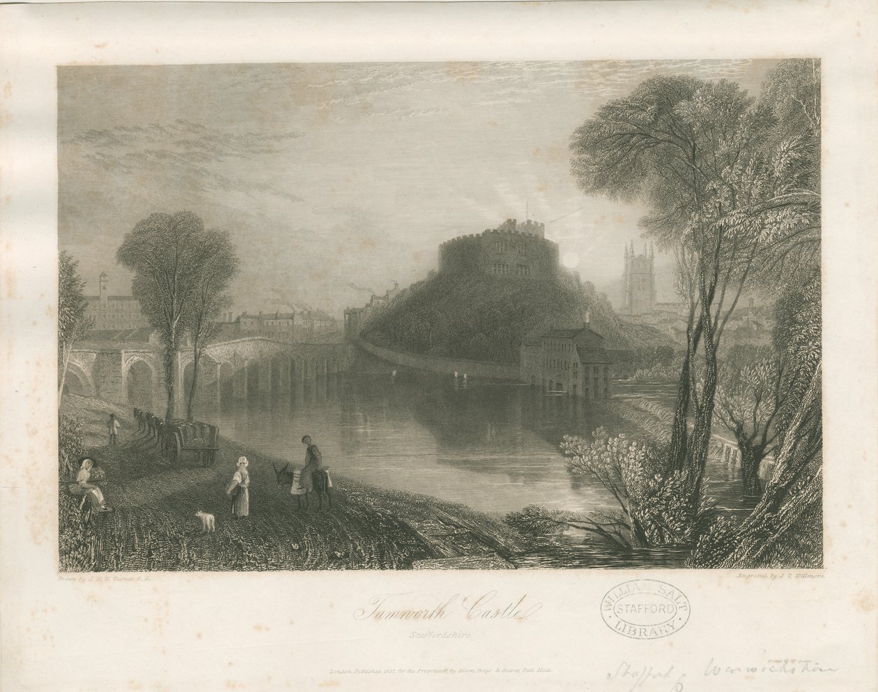 Tamworth Castle: stålgravyr, nd [c 1832] av James Tibbitts Willmore
