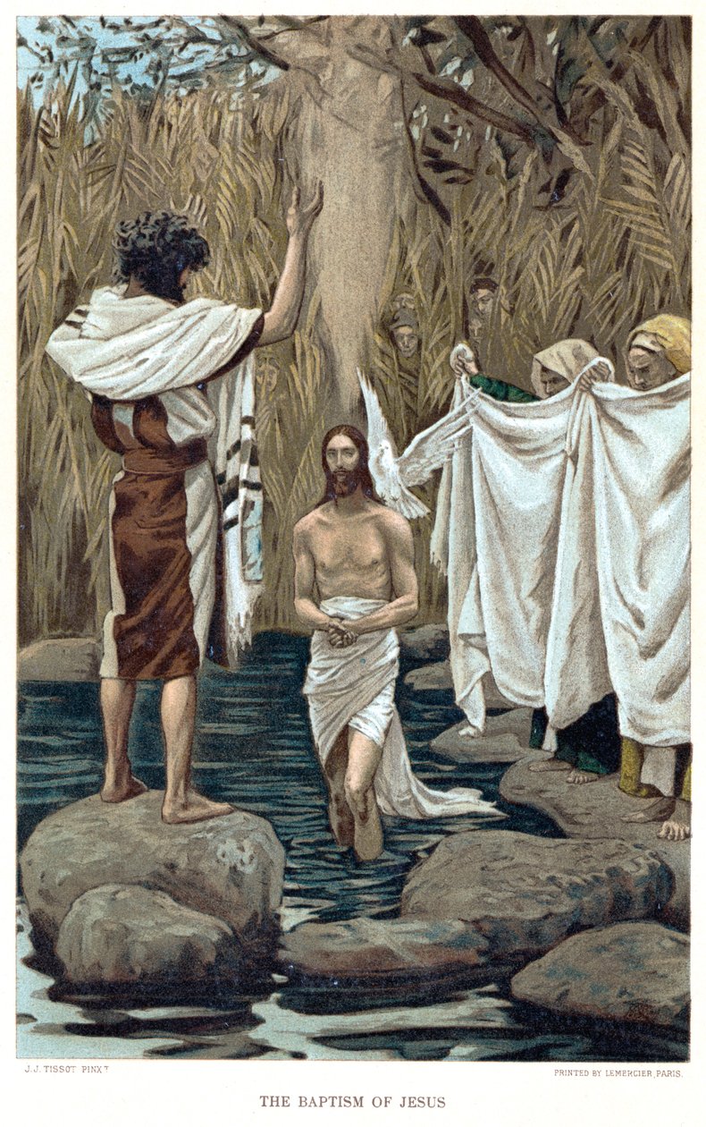 Jesu dop av Johannes Döparen, c1890 av James Tissot
