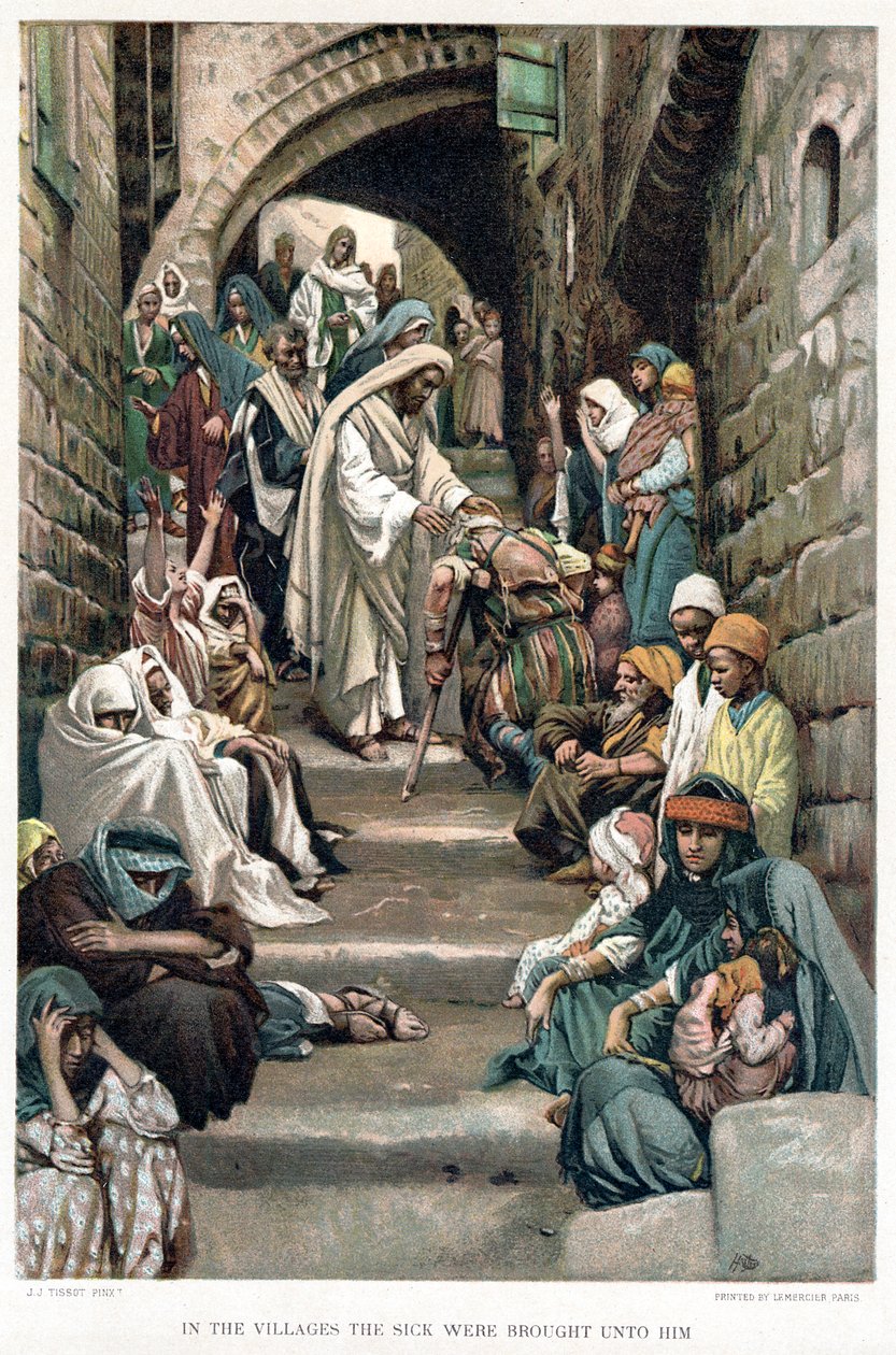 Kristus botade de sjuka som kom till honom i byarna, c1890 av James Tissot