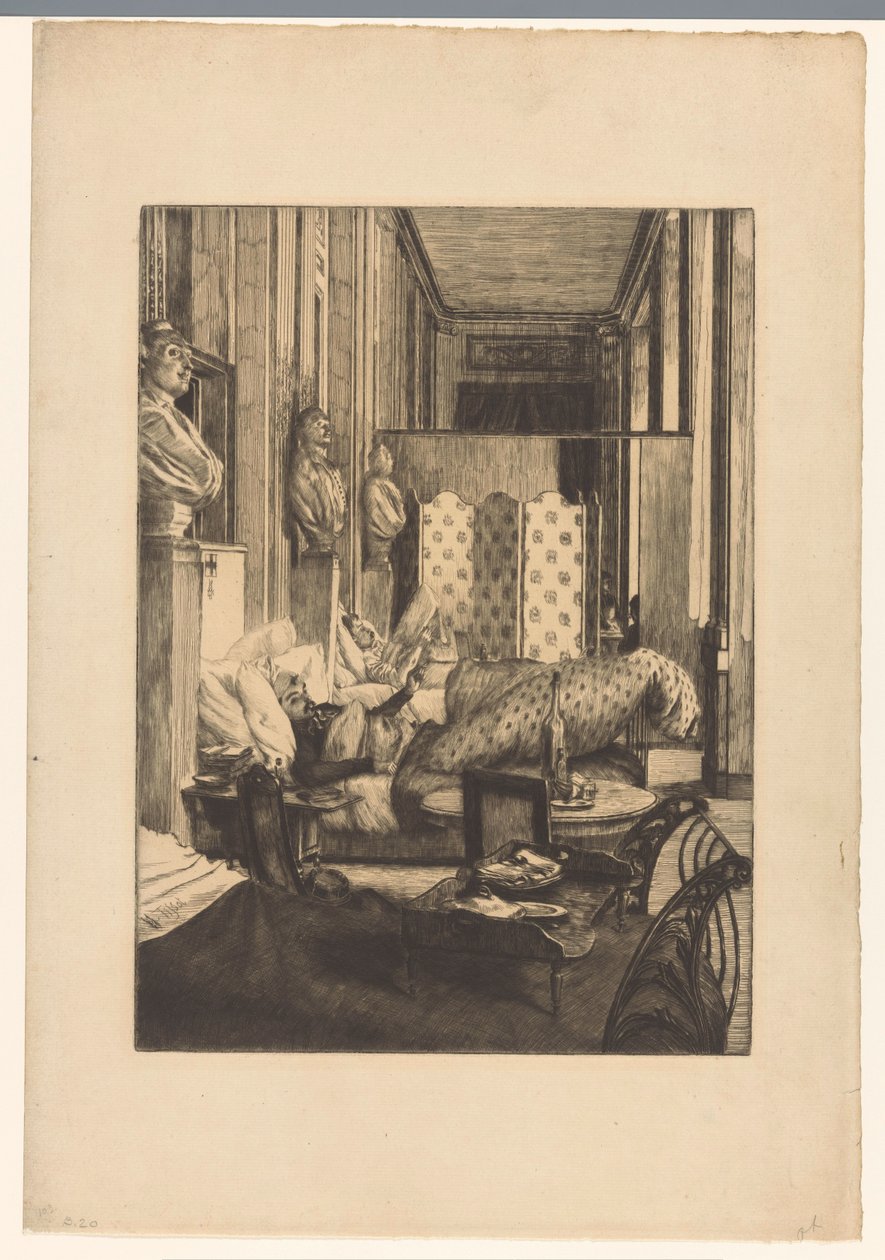 Foajén för Comédie-Française under belägringen av Paris 1870-1871 av James Tissot