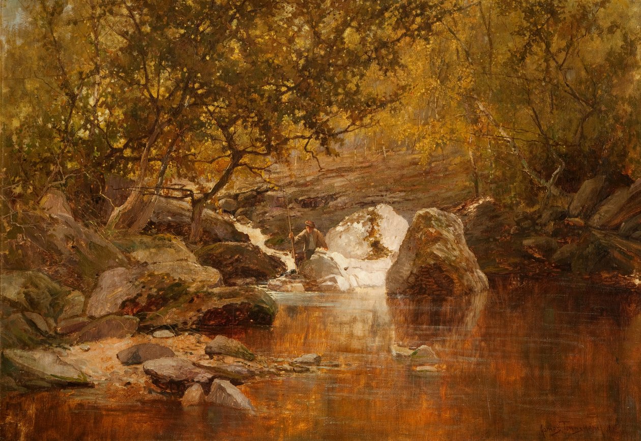En laxpool (olja på duk) av James Townshend