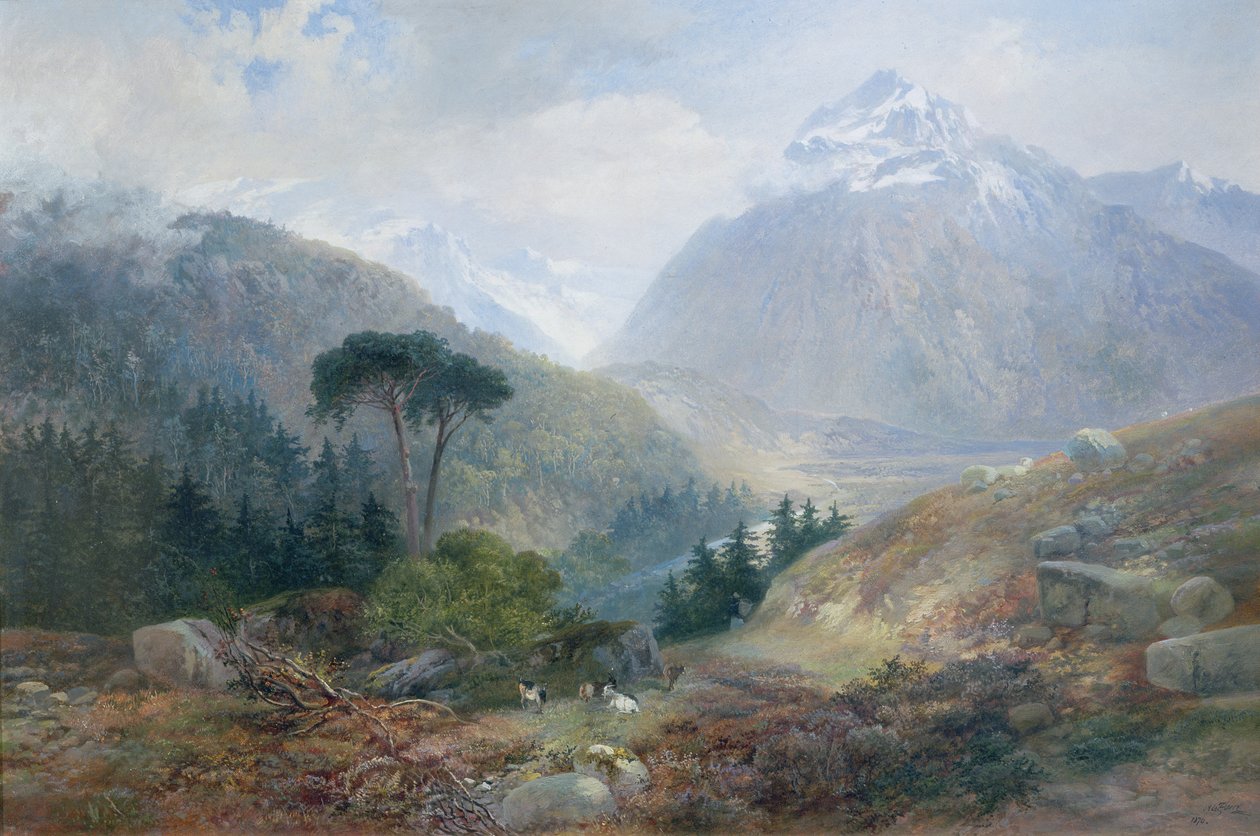 Utsikten mot Fenderthal, Tyrolen, 1870 av James Vivien de Fleury