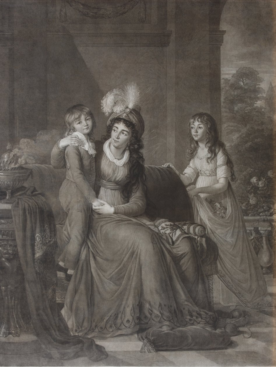 Porträtt av Ekaterina Sergeevna Samoylova, född Trubetskaya 1763-1830 med barn, 1797 av James Walker