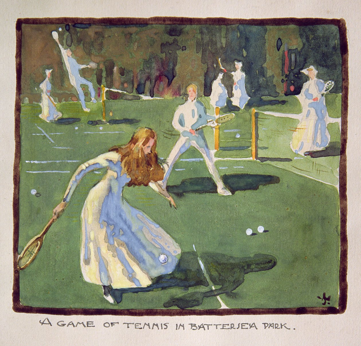 En omgång tennis i Battersea Park (wc på papper) av James Wallace