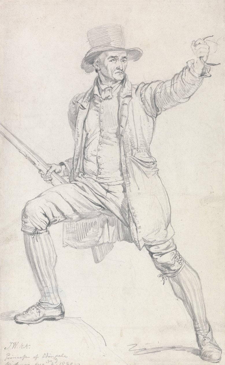 En studie för den centrala karaktären i Wards målning "The Deer Stealer" av James Ward