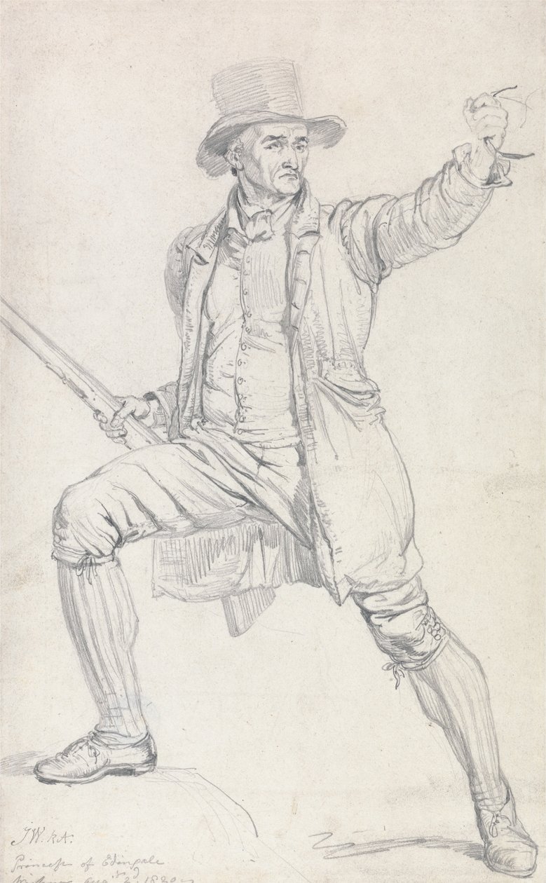 En studie för huvudpersonen i Wards målning "The Deer Stealer" av James Ward