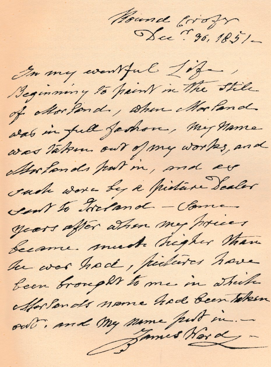 Ett brev från James Ward, 1851 1904 av James Ward