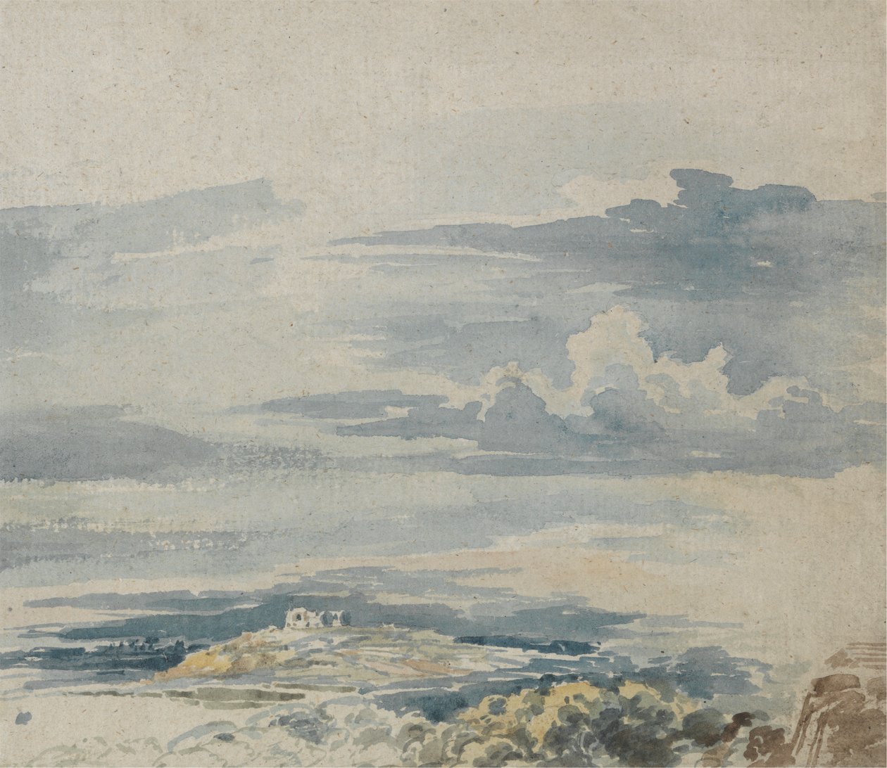 Landskap med ett slott på en kulle av James Ward