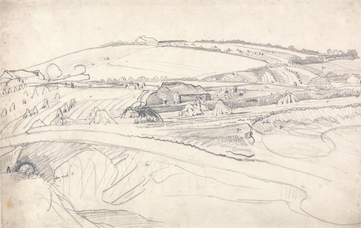 Landskap med gård och majsstjälkar av James Ward