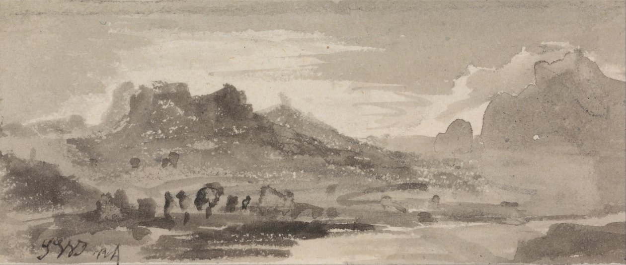 Bergigt landskap av James Ward