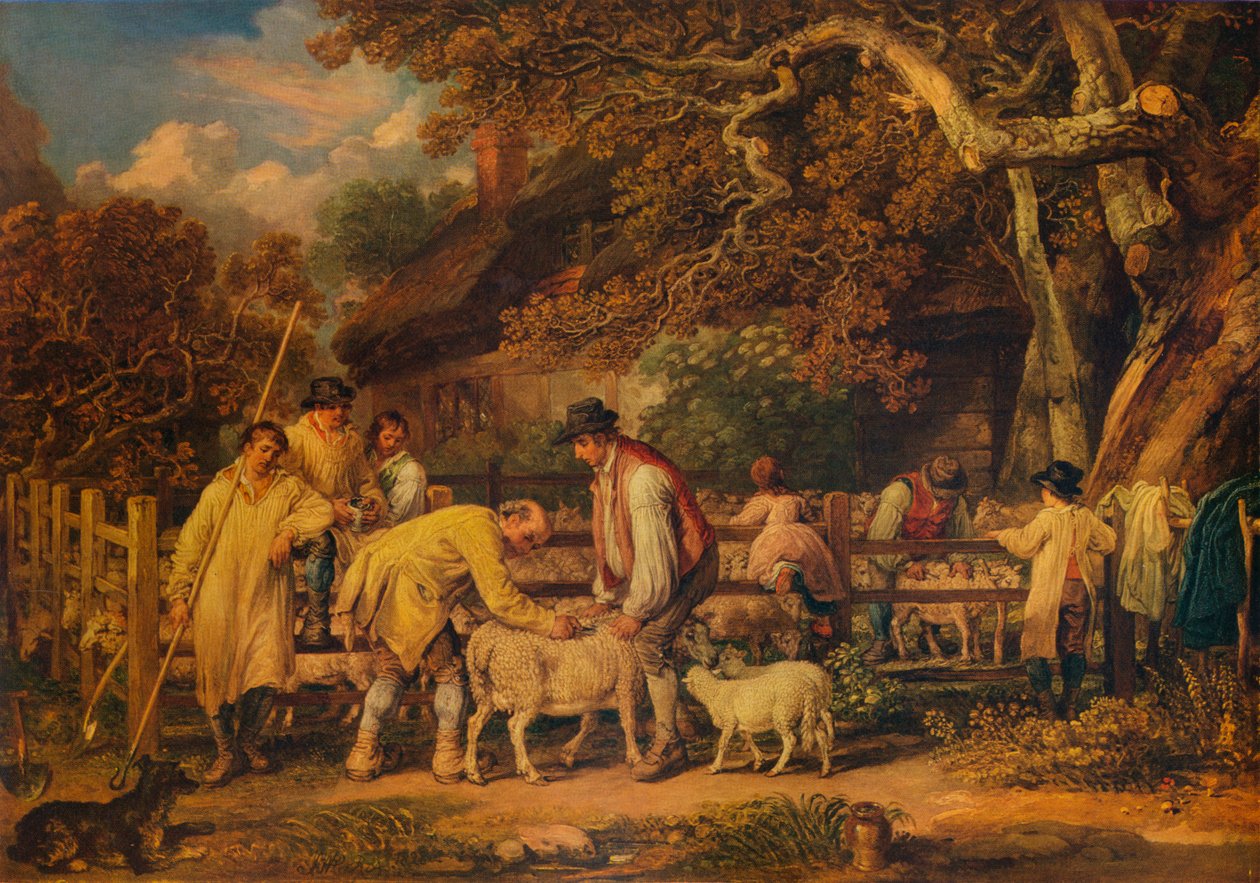 Fårklippning, 1828, 1938 av James Ward
