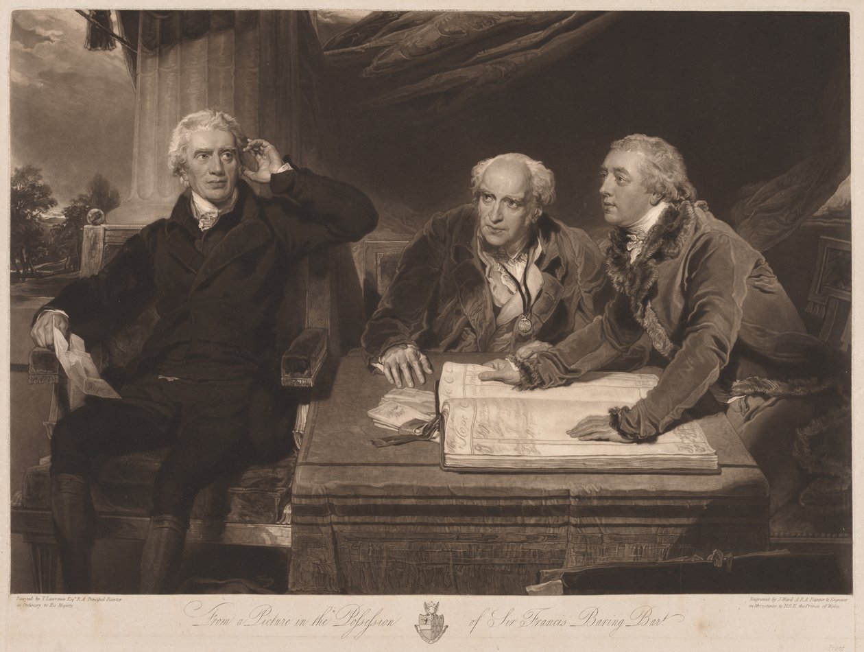 Sir Francis och John Baring och Charles Wall. av James Ward
