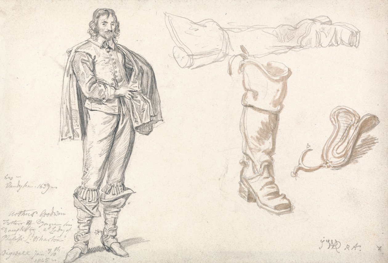 Studier efter Anthony van Dycks Porträtt av Arthur Goodwin av James Ward