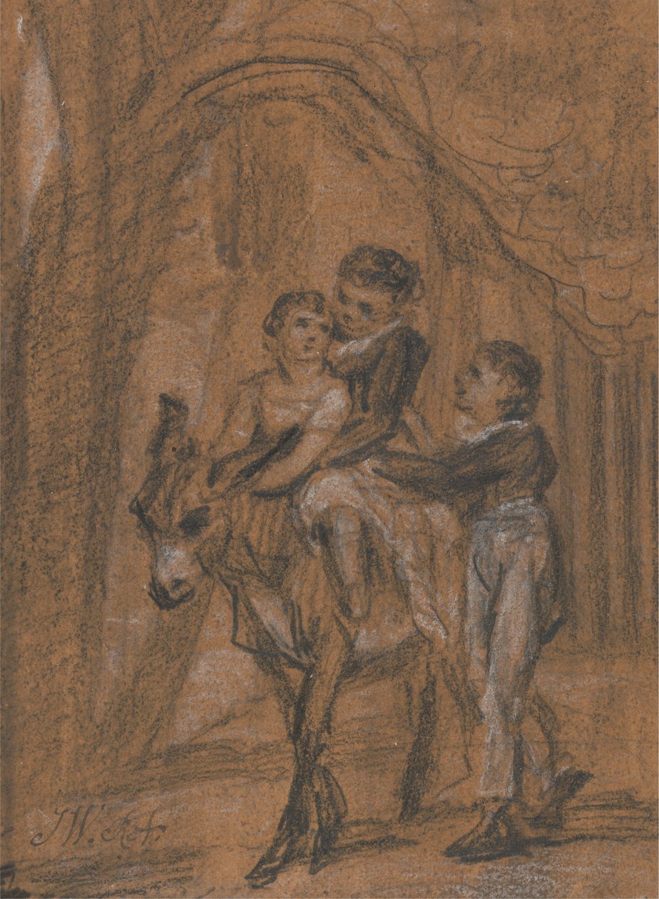 Studie för oljemålningen "The Children of Theophilus Levitt, Esquire." av James Ward