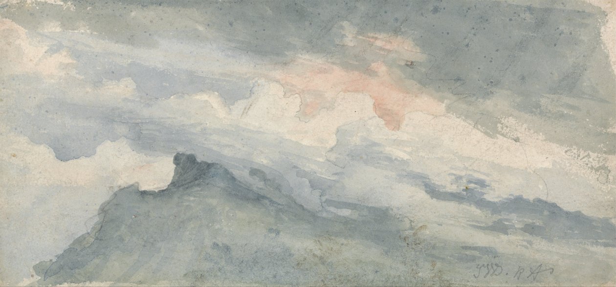 Studie av en bergstopp och himmel av James Ward