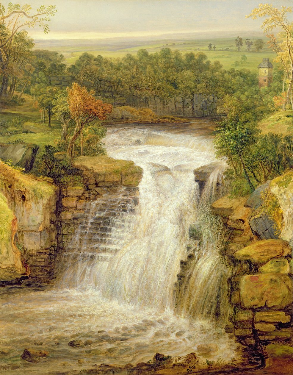 The Falls of the Clyde efter en översvämning, 1852 av James Ward