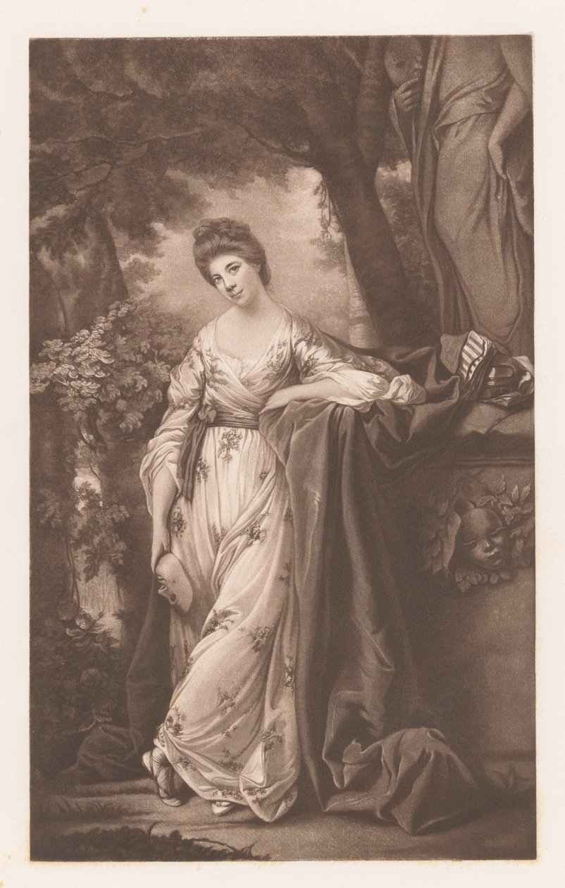 Porträtt av Frances Abington-Barton som Thalia av James Watson (prentmaker)