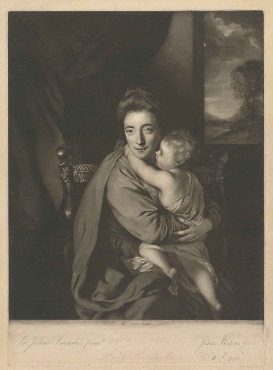 Caroline Curzon (född Colyear), Lady Scarsdale och hennes son, ärade John Curzon av James Watson