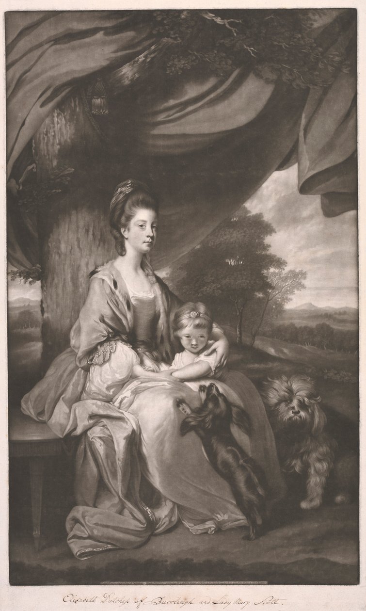 Hertiginnan av Buccleuch med sin dotter, Lady Mary Scott av James Watson