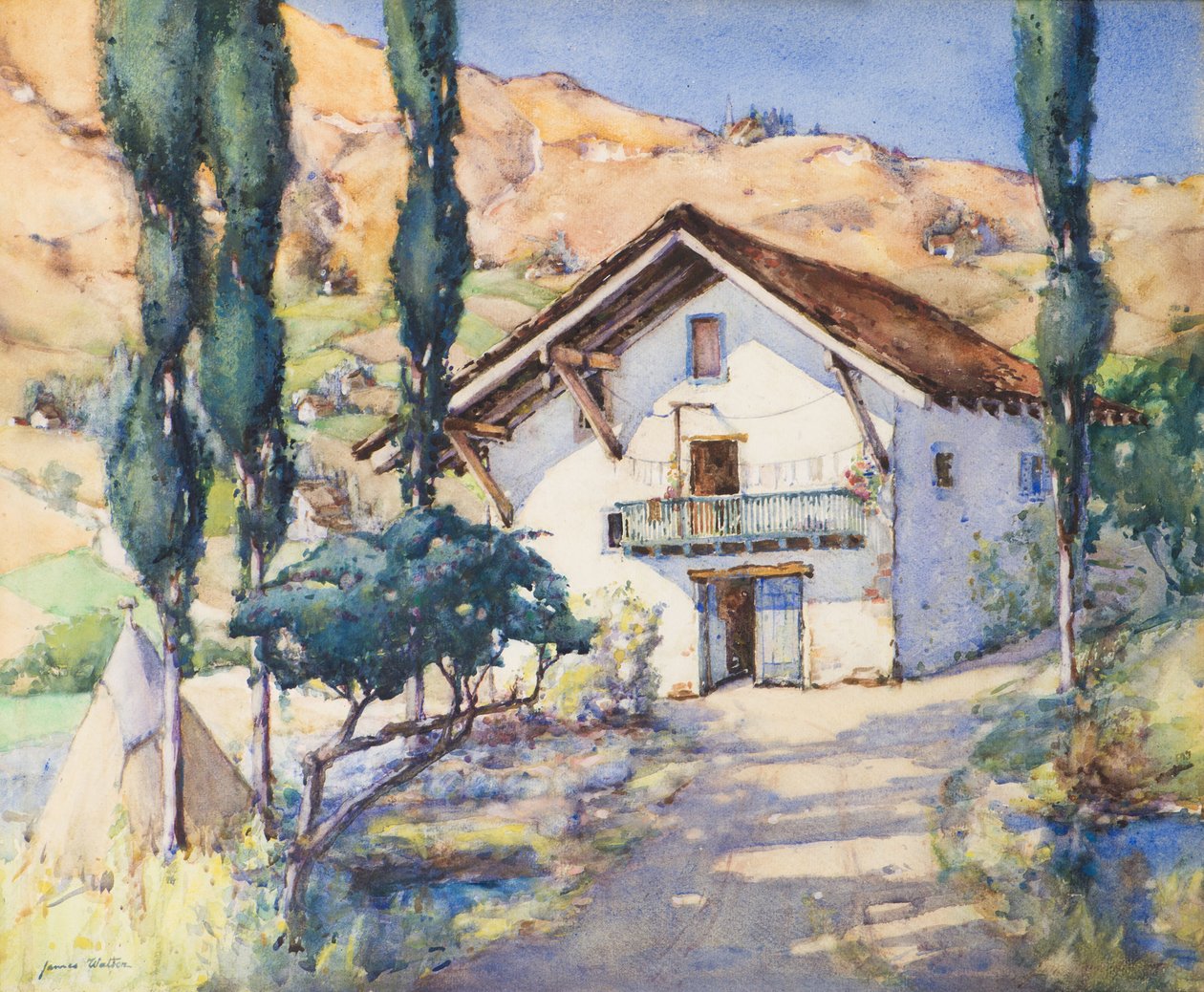 Fuenebri, norra Spanien, 1900-talet (akvarell) av James Watson