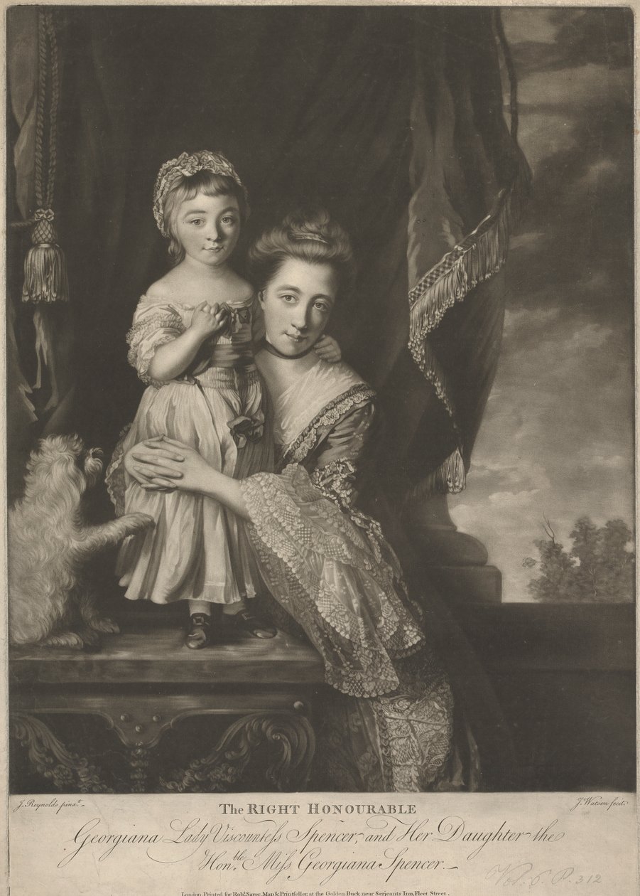 Margaret Georgiana Spencer, (född Poyntz), grevinnan Spencer, och hennes dotter, Georgiana Cavendish, (född Spencer), hertiginna av Devonshire av James Watson