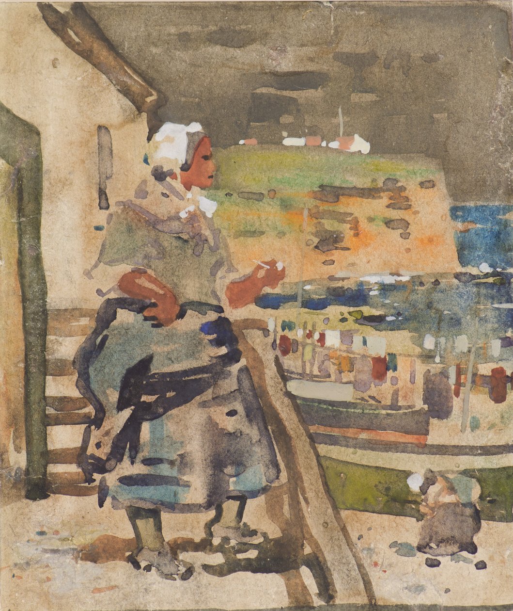 Auchmithie (akvarell) av James Watterston Herald